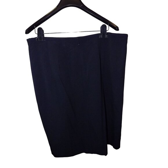 Calvin Klein Size 16 Skirt 24" Long Spandex Rayon Polyester Blend Black Drk Blue - Picture 1 of 13
